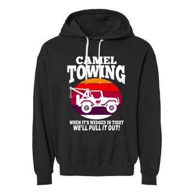 Camel Towing Meaningful Gift Funny Retro Camel Towing Funny Halloween Great Gift Garment-Dyed Fleece Hoodie