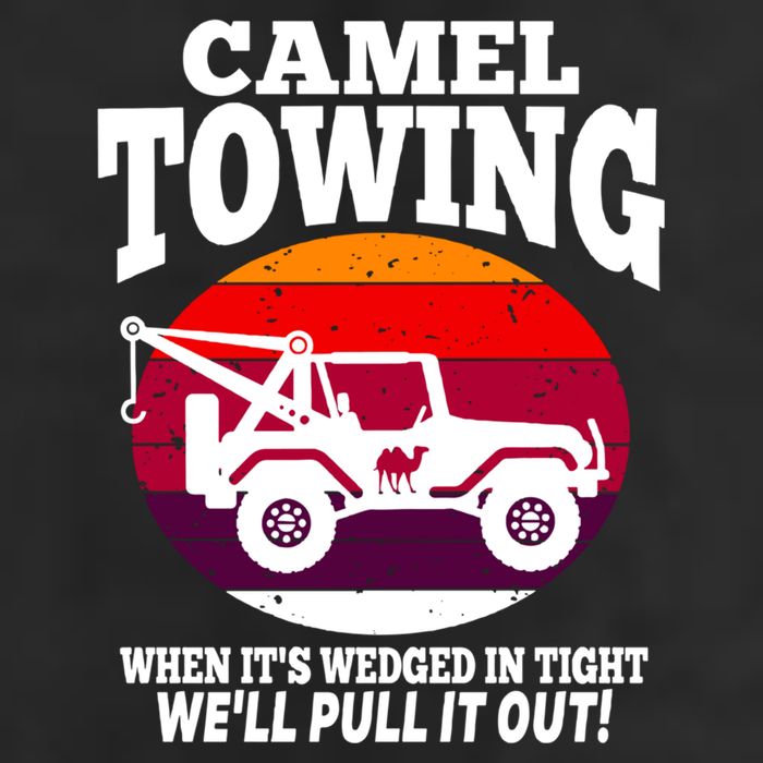 Camel Towing Meaningful Gift Funny Retro Camel Towing Funny Halloween Great Gift 7 Panel Mesh Trucker Snapback Hat