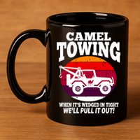 Camel Towing Meaningful Gift Funny Retro Camel Towing Funny Halloween Great Gift 11oz C Handle Ceramic Mug