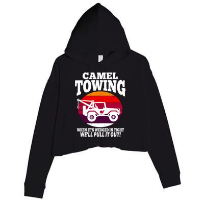 Camel Towing Meaningful Gift Funny Retro Camel Towing Funny Halloween Great Gift Crop Fleece Hoodie