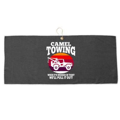 Camel Towing Meaningful Gift Funny Retro Camel Towing Funny Halloween Great Gift Large Microfiber Waffle Golf Towel