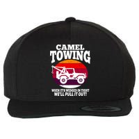 Camel Towing Meaningful Gift Funny Retro Camel Towing Funny Halloween Great Gift Wool Snapback Cap