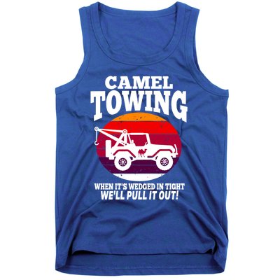 Camel Towing Meaningful Gift Funny Retro Camel Towing Funny Halloween Great Gift Tank Top