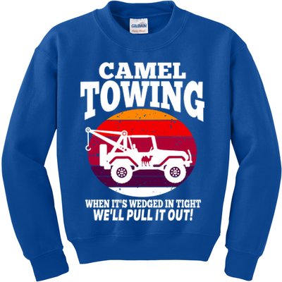 Camel Towing Meaningful Gift Funny Retro Camel Towing Funny Halloween Great Gift Kids Sweatshirt