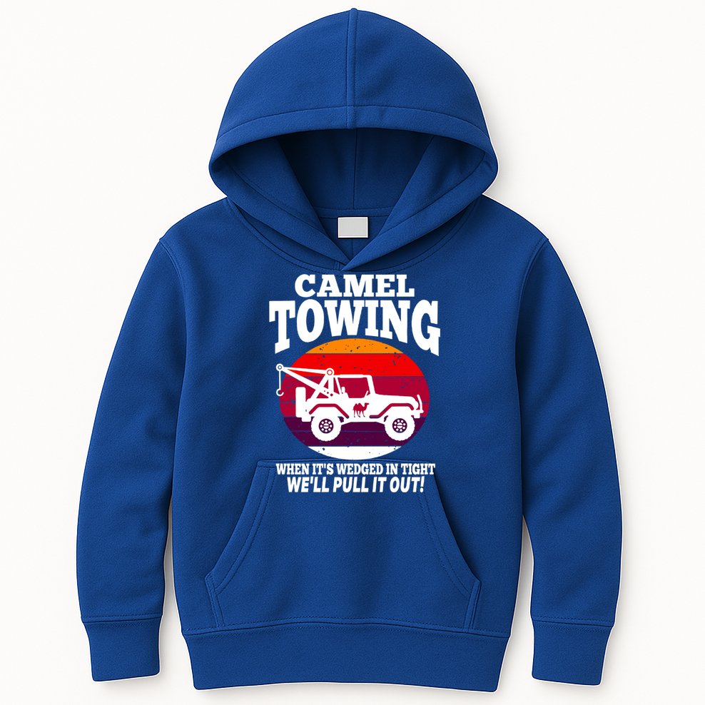 Camel Towing Meaningful Gift Funny Retro Camel Towing Funny Halloween Great Gift Kids Hoodie