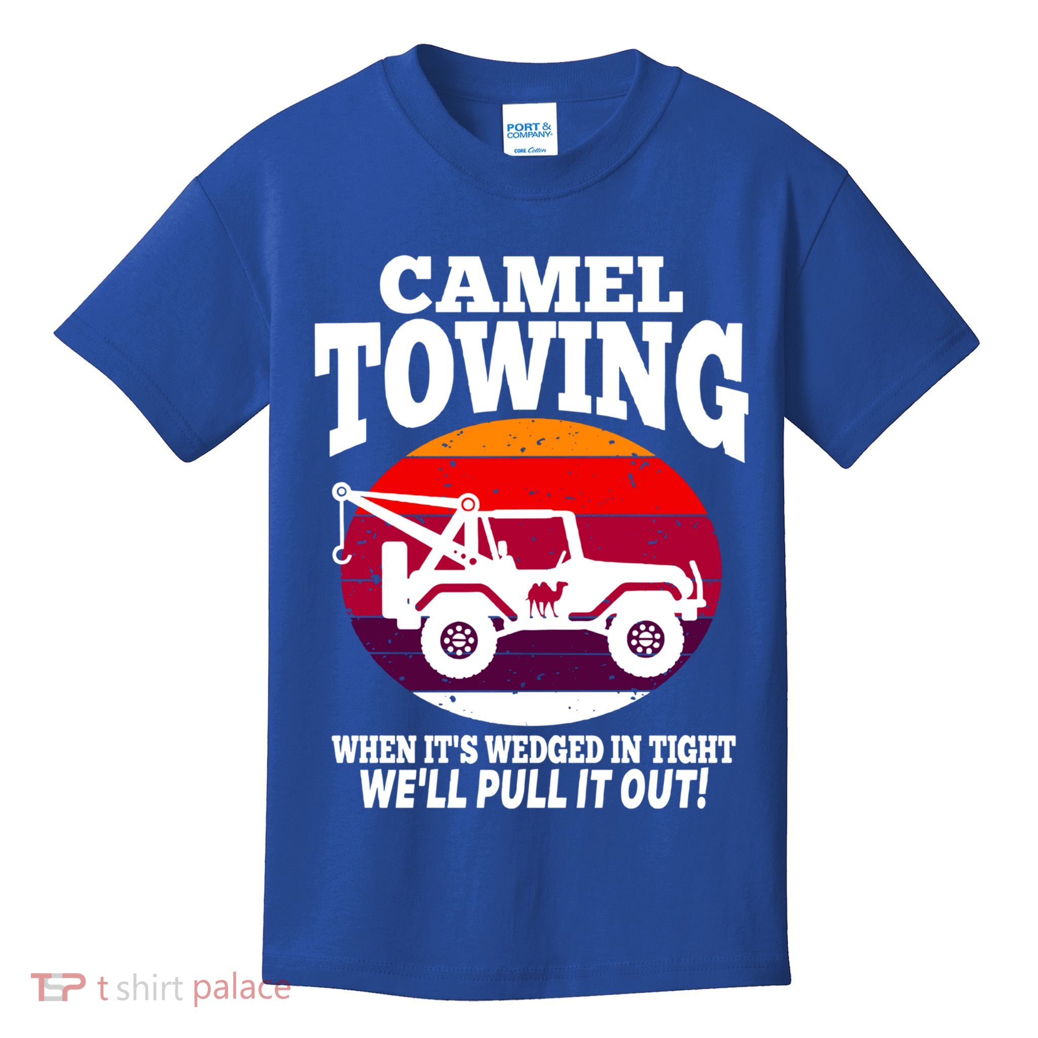 Camel Towing Meaningful Gift Funny Retro Camel Towing Funny Halloween Great Gift Kids T-Shirt