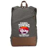 Camel Towing Meaningful Gift Funny Retro Camel Towing Funny Halloween Great Gift Cotton Canvas Backpack