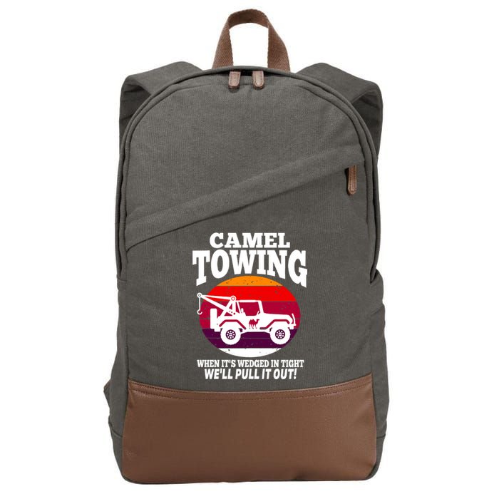 Camel Towing Meaningful Gift Funny Retro Camel Towing Funny Halloween Great Gift Cotton Canvas Backpack