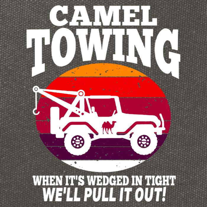 Camel Towing Meaningful Gift Funny Retro Camel Towing Funny Halloween Great Gift Cotton Canvas Backpack