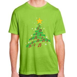 Christmas Tree Music Notes Musical Christmas Carols Songs Gift Adult ChromaSoft Performance T-Shirt