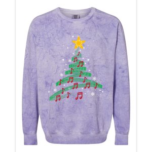 Christmas Tree Music Notes Musical Christmas Carols Songs Gift Colorblast Crewneck Sweatshirt