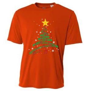 Christmas Tree Music Notes Musical Christmas Carols Songs Gift Cooling Performance Crew T-Shirt