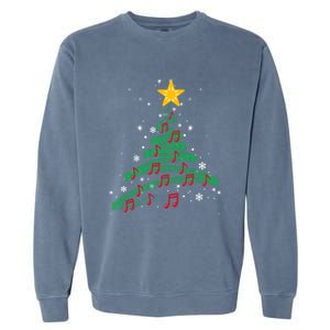 Christmas Tree Music Notes Musical Christmas Carols Songs Gift Garment-Dyed Sweatshirt