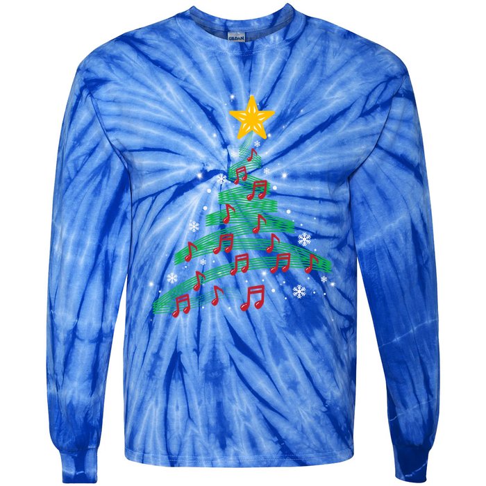 Christmas Tree Music Notes Musical Christmas Carols Songs Gift Tie-Dye Long Sleeve Shirt