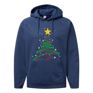 Christmas Tree Music Notes Musical Christmas Carols Songs Gift Performance Fleece Hoodie