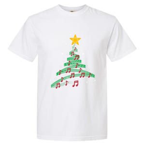 Christmas Tree Music Notes Musical Christmas Carols Songs Gift Garment-Dyed Heavyweight T-Shirt