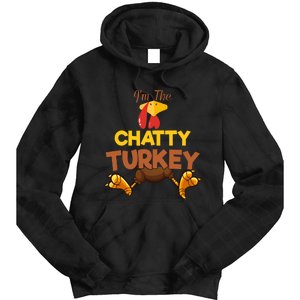 Chatty Turkey Matching Family Group Thanksgiving Gifts  Tie Dye Hoodie