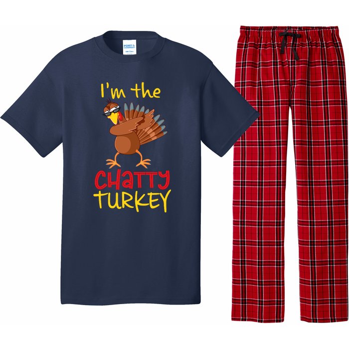 Chatty Turkey Matching Family Group Thanksgiving Party Pajama Set