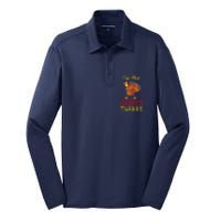 Chatty Turkey Matching Family Group Thanksgiving Party Silk Touch Performance Long Sleeve Polo