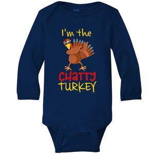 Chatty Turkey Matching Family Group Thanksgiving Party Baby Long Sleeve Bodysuit