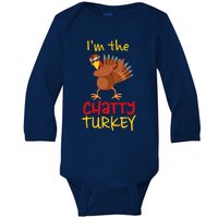 Chatty Turkey Matching Family Group Thanksgiving Party Baby Long Sleeve Bodysuit