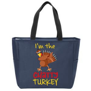 Chatty Turkey Matching Family Group Thanksgiving Party Zip Tote Bag