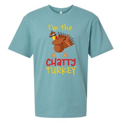 Chatty Turkey Matching Family Group Thanksgiving Party Sueded Cloud Jersey T-Shirt