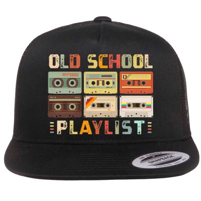 Cassette Tape Music 80s Retro Old School Playlist Flat Bill Trucker Hat