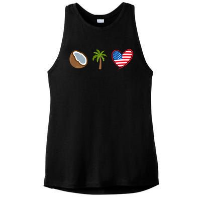 Coconut Tree Meme Patriotic Kamala Statement Usa Democrat Ladies PosiCharge Tri-Blend Wicking Tank