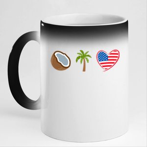 Coconut Tree Meme Patriotic Kamala Statement Usa Democrat 11oz Black Color Changing Mug