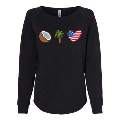 Coconut Tree Meme Patriotic Kamala Statement Usa Democrat Womens California Wash Sweatshirt