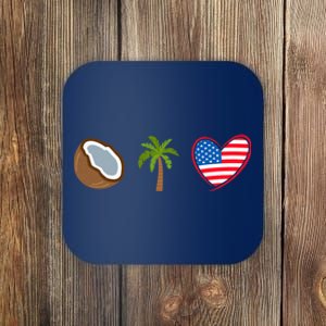 Coconut Tree Meme Patriotic Kamala Statement Usa Democrat Coaster