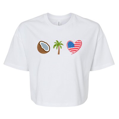 Coconut Tree Meme Patriotic Kamala Statement Usa Democrat Bella+Canvas Jersey Crop Tee