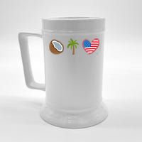 Coconut Tree Meme Patriotic Kamala Statement Usa Democrat Beer Stein