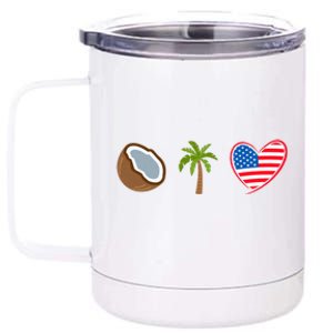 Coconut Tree Meme Patriotic Kamala Statement Usa Democrat 12 oz Stainless Steel Tumbler Cup