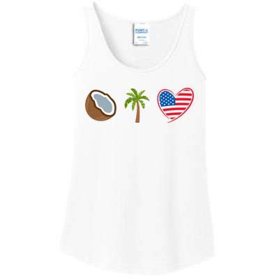 Coconut Tree Meme Patriotic Kamala Statement Usa Democrat Ladies Essential Tank