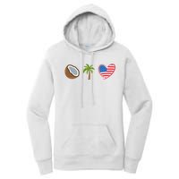 Coconut Tree Meme Patriotic Kamala Statement Usa Democrat Women's Pullover Hoodie