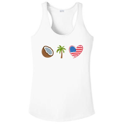 Coconut Tree Meme Patriotic Kamala Statement Usa Democrat Ladies PosiCharge Competitor Racerback Tank