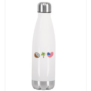 Coconut Tree Meme Patriotic Kamala Statement Usa Democrat Stainless Steel Insulated Water Bottle