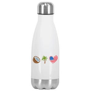 Coconut Tree Meme Patriotic Kamala Statement Usa Democrat Stainless Steel Insulated Water Bottle