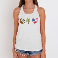 Coconut Tree Meme Patriotic Kamala Statement Usa Democrat Women's Knotted Racerback Tank