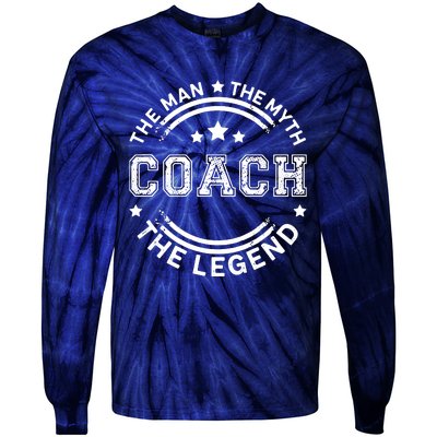 Coach The Man The Myth The Legend Men Coach Gift Tie-Dye Long Sleeve Shirt