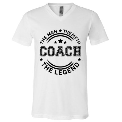 Coach The Man The Myth The Legend Men Coach Gift V-Neck T-Shirt