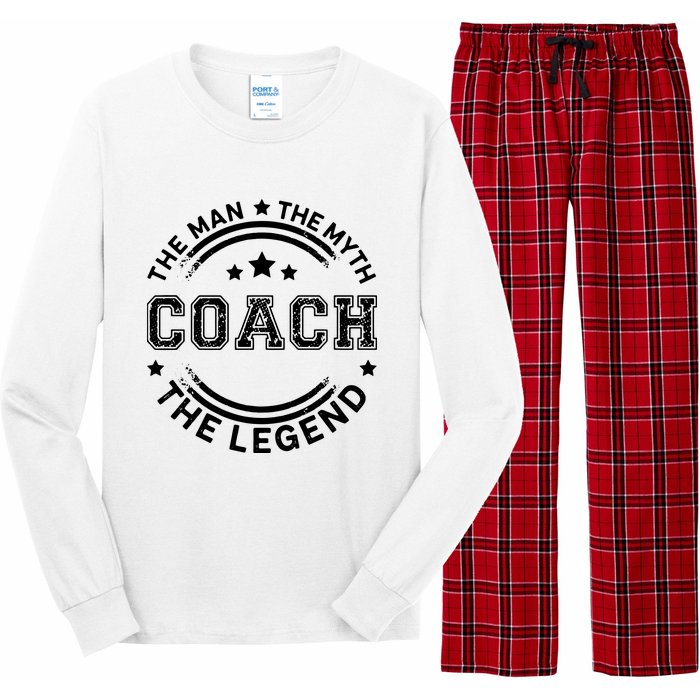 Coach The Man The Myth The Legend Men Coach Gift Long Sleeve Pajama Set