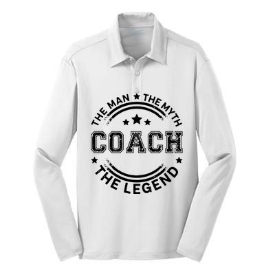 Coach The Man The Myth The Legend Men Coach Gift Silk Touch Performance Long Sleeve Polo