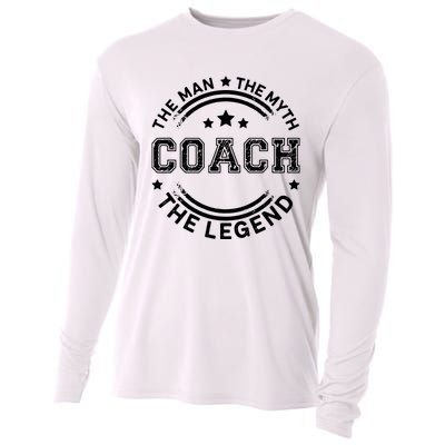 Coach The Man The Myth The Legend Men Coach Gift Cooling Performance Long Sleeve Crew