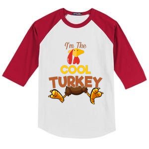 Cool Turkey Matching Family Group Thanksgiving Gifts  Kids Colorblock Raglan Jersey