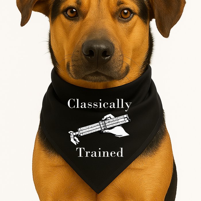 Classically Trained Mechanical Analog Calculator Slide Rule USA-Made Doggie Bandana