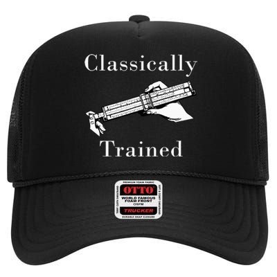 Classically Trained Mechanical Analog Calculator Slide Rule High Crown Mesh Back Trucker Hat