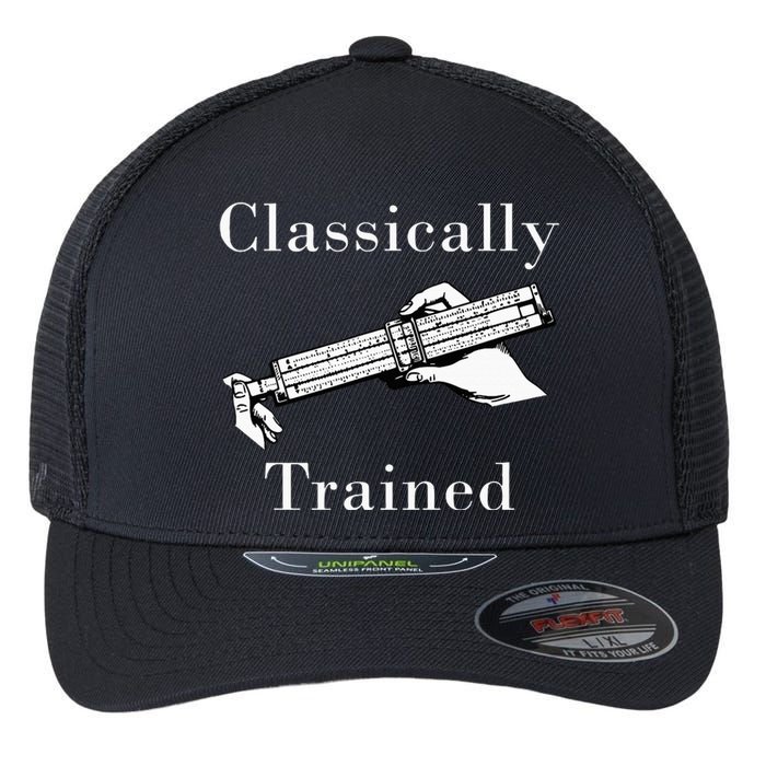 Classically Trained Mechanical Analog Calculator Slide Rule Flexfit Unipanel Trucker Cap